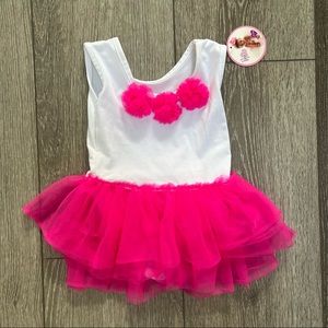 PRINCESS ESPRESSIONS TUTU LEOTARD DRESS PINK WHITE 12-18MO NWT